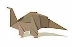 One Origami brown colors dinosaur. Vector file available.