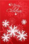 illustration of abstract merry christmas card with snowflakes