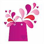 st. valentine's day shopping bag with splash