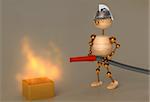 Fireman 3d rendered