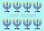Hanukkah Symbols. Vector colored illustration