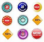 Set of badges and price tags, sale tags for your design. Vector illustration