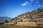 Borobudur temple at sunny day. Central Java. Indonesia