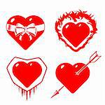 Stylized, conceptual hearts.  Isolated on white background.  This is vector illustration eps8.