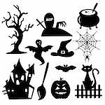 Collection of Halloween elements, vector illustration