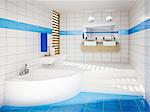 3D Illustration of the modern bathroom interior