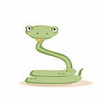 Cartoon snake isolated,  vector illustration