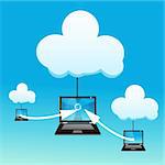 illustration of laptop with cloud
