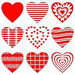 Valentine vector heart, love symbol, pattern, set pictogram
