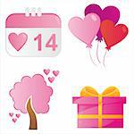set of 4 st. valentine's day icons