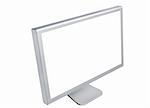 Left side view of computer monitor isolated on white background