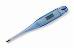 Medical digital thermometer. On display 36,6 celsius. Isolated on white background with clipping path.