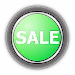 sale button isolated on a white background