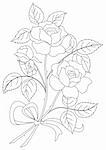 Flowers, rose bouquet, love symbol, floral gift, contours