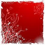 Abstract Valentines Day themed floral grunge background