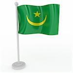 Illustration of a flag of Mauritania on a white background