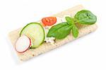 dietetic sandwich, photo on the white background