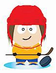 Ice hockey player. Vector illustration for you design