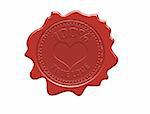 Wax seal with the text 100% true love written inside, vector illustration