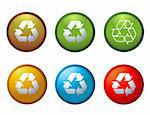 Vector recycle buttons icons symbols illustration