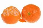 A couple of tangerines isolated on white background