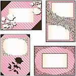 Collection of elegant pink and gold labels inspired by Rococo era designs. Graphics are grouped and in several layers for easy editing. The file can be scaled to any size.
