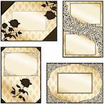 Collection of elegant brown and gold labels inspired by Victorian era designs. Graphics are grouped and in several layers for easy editing. The file can be scaled to any size.