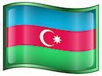 Azerbaijan Flag icon, isolated on white background.