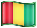 Guinea Flag icon, isolated on white background.