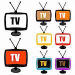 illustration of tv on white background