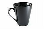 A black Cup isolated on a white background.