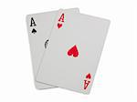 Two aces. Isolated on white background with clipping path.