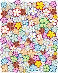 Floral designs with multi-colored flowers. A4 in the vector performance