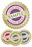 Set of Four Colorful Emblem Seals Ready for Your Own Text.