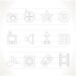 Entertainment  and media Icons - Vector Icon Set