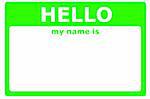 hello my name is sign with blank white copyspace for text message
