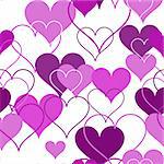 Seamless pink and white hearts background. Vector illustration