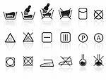 Laundry and Textile Care Symbols - vector icon set
