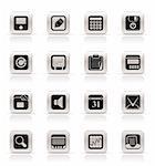 Simple Business, Office and Finance Icons - Vector Icon Set