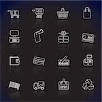 Simple Online Shop icons - Vector Icon Set