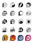 Simple bank, business, finance and office icons - vector icon set