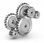 Perpetuum mobile : Gears. White background