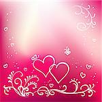 Abstract painted vector floral background, valentine's day elements for design