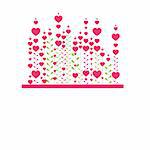 Valentine's  background with pink heart. vector illustration