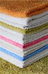 Stacked bath towels close-up