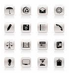 Simple Business and Office internet Icons - Vector icon Set