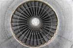 Detail of jet engine of airplane