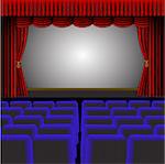 A vector theatre or cinema with a screen providing room for text