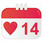 st. valentine's day calendar icon