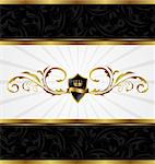 Illustration ornate golden decorative frame - vector